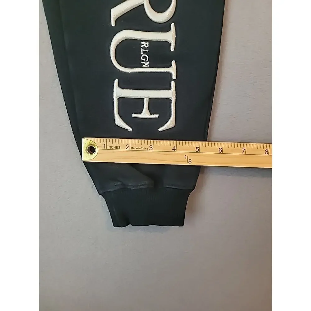 True Religion Logo Joggers Black White S EUC